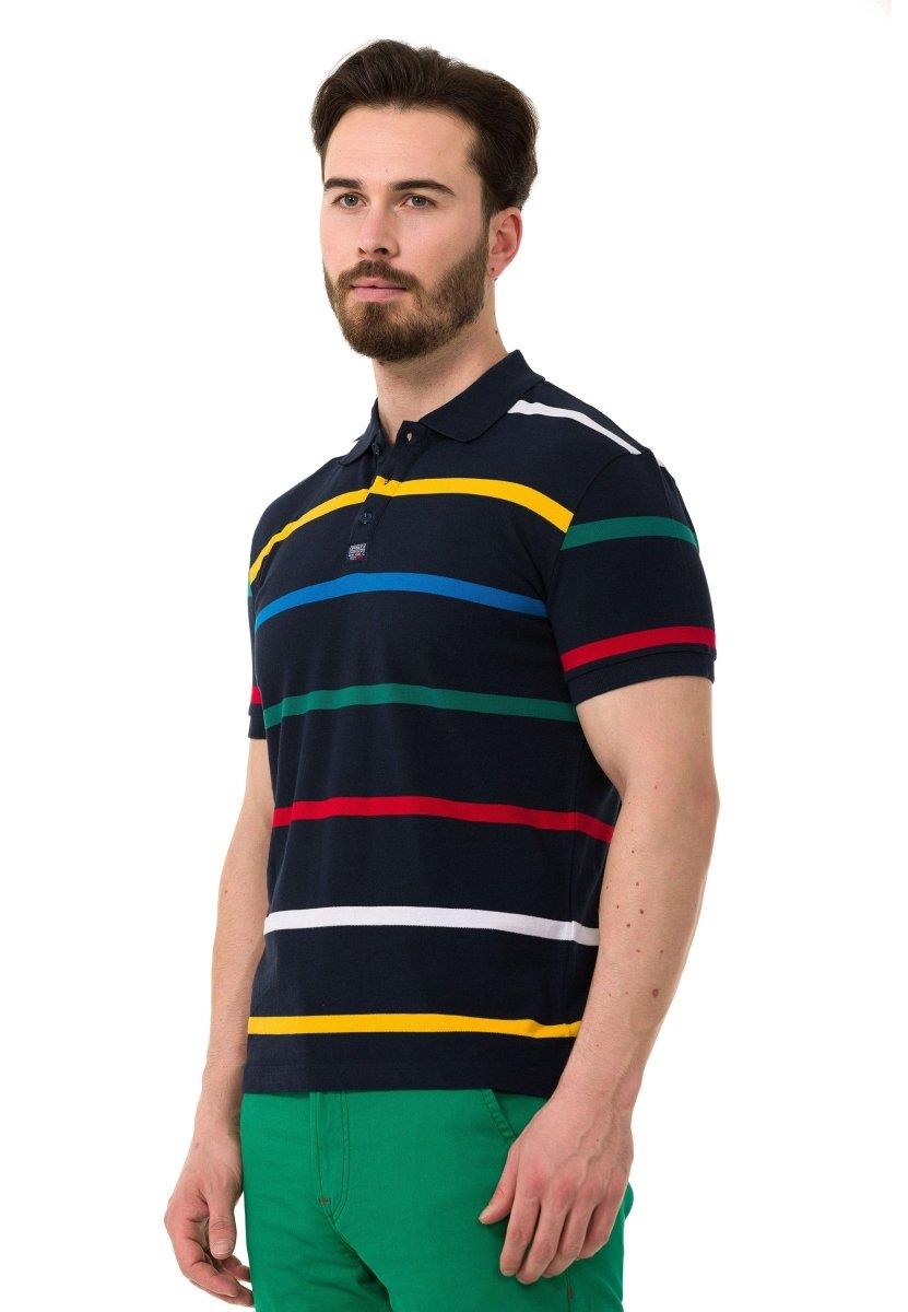 CT749 Camiseta para hombres  con un patrón de tiras de moda