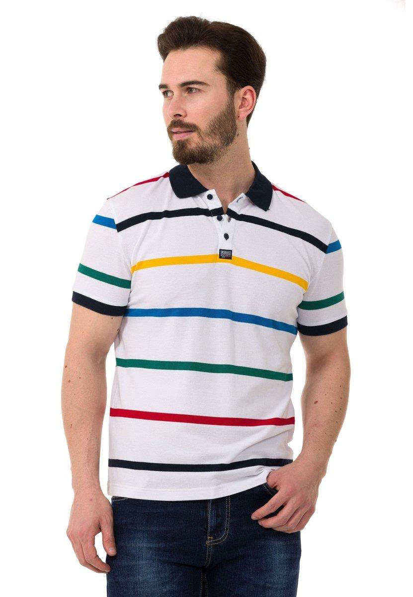 CT749 Camiseta para hombres  con un patrón de tiras de moda