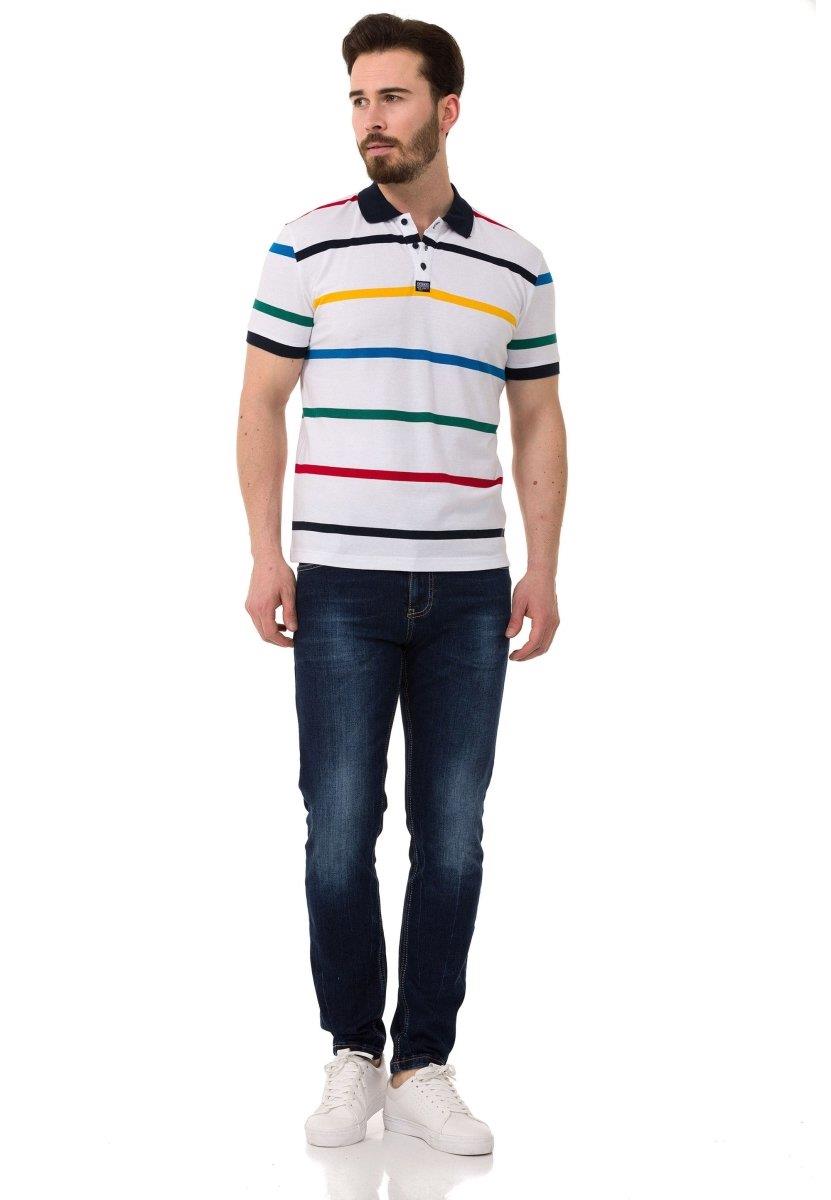 CT749 Camiseta para hombres  con un patrón de tiras de moda