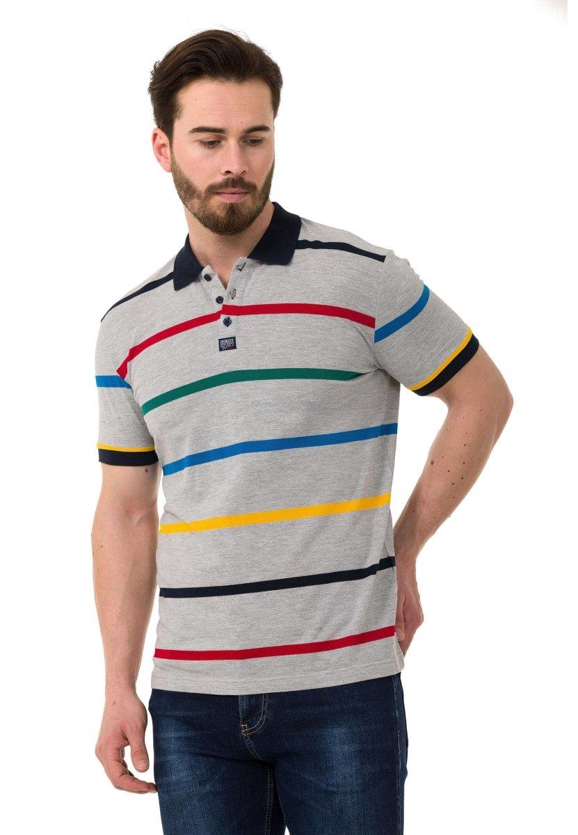 CT749 Camiseta para hombres  con un patrón de tiras de moda