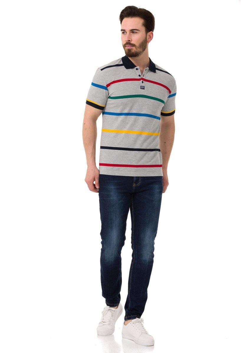 CT749 Camiseta para hombres  con un patrón de tiras de moda
