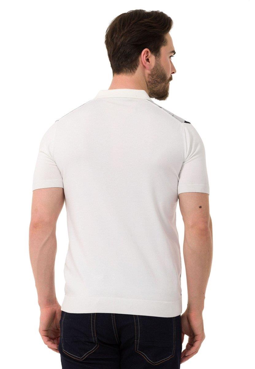 CT753 Polo en tricot pour hommes avec motif à carreaux