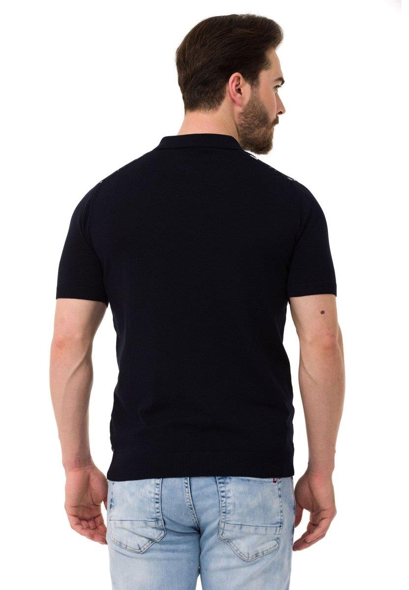 CT753 Polo en tricot pour hommes avec motif à carreaux