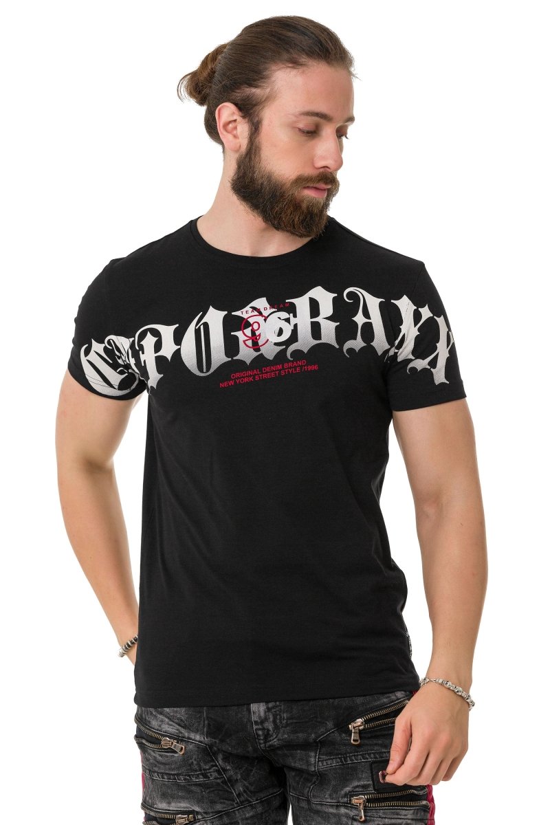 CT768 Heren T-shirt met cursief Lettertype