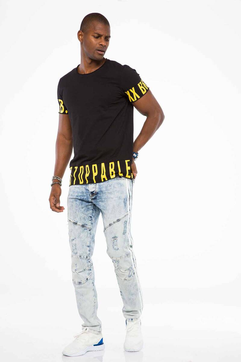 CD477 Los cómodos jeans de los hombres en el aspecto usado