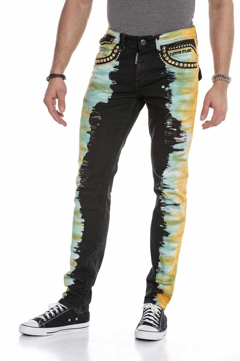 CD664 Herren Slim-fit-Jeans im extravaganten Look