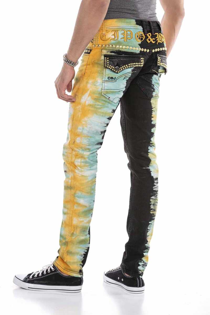 CD664 Herren Slim-fit-Jeans im extravaganten Look