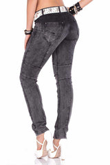 WD252 Damen Slim-Fit-Jeans mit besonderer Waschung