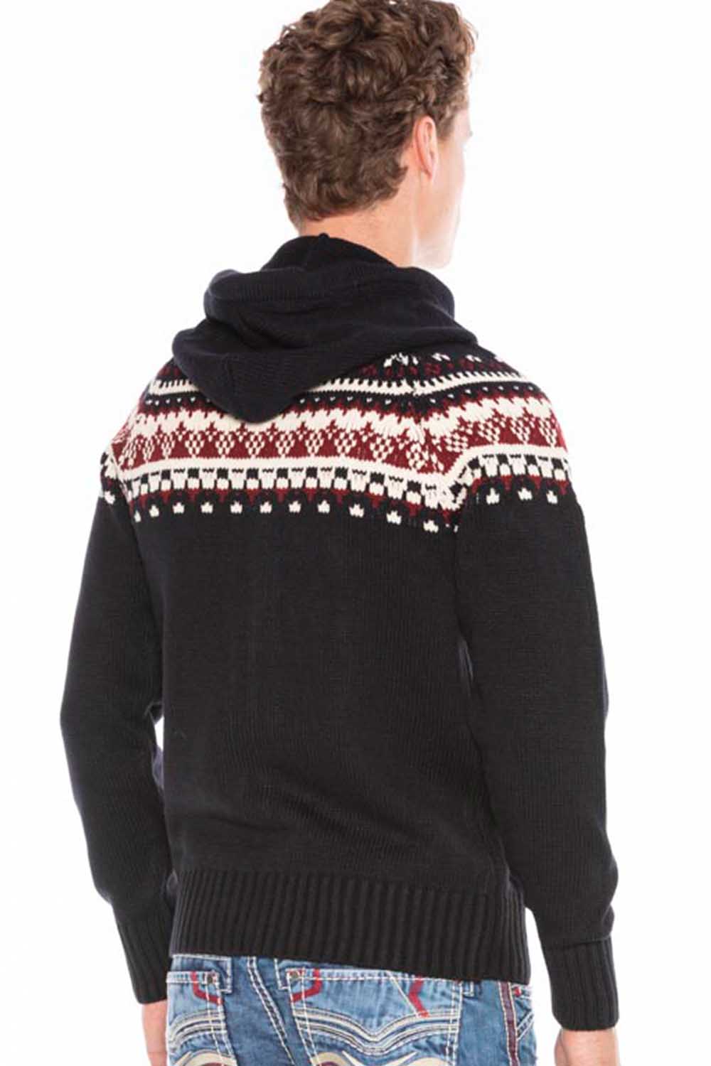 CP235 HERREN KARDIGAN Z KAPTUREM