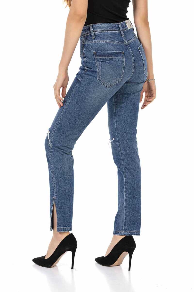 WD448 Damen bequeme Jeans mit coolen Destroyed-Elementen