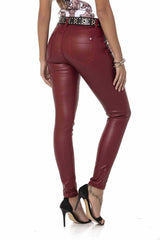 WD467 Damen Slim-Fit-Jeans mit glänzender Beschichtung