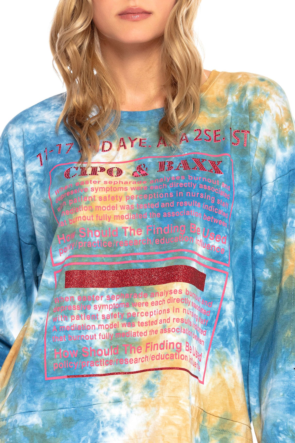 WL244 MAGLIETTA A MANICHE LUNGHE DA DONNA