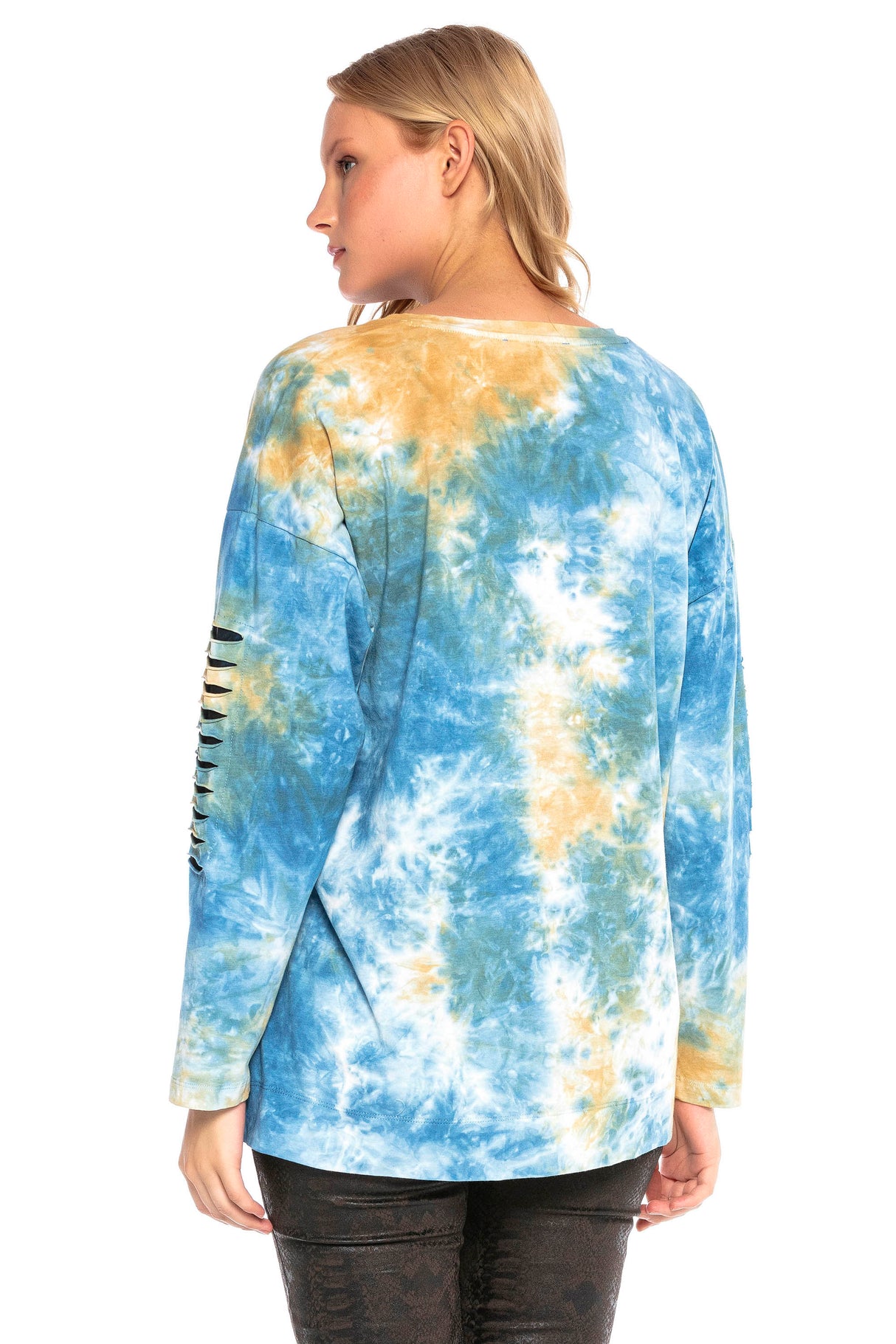 WL244 MAGLIETTA A MANICHE LUNGHE DA DONNA