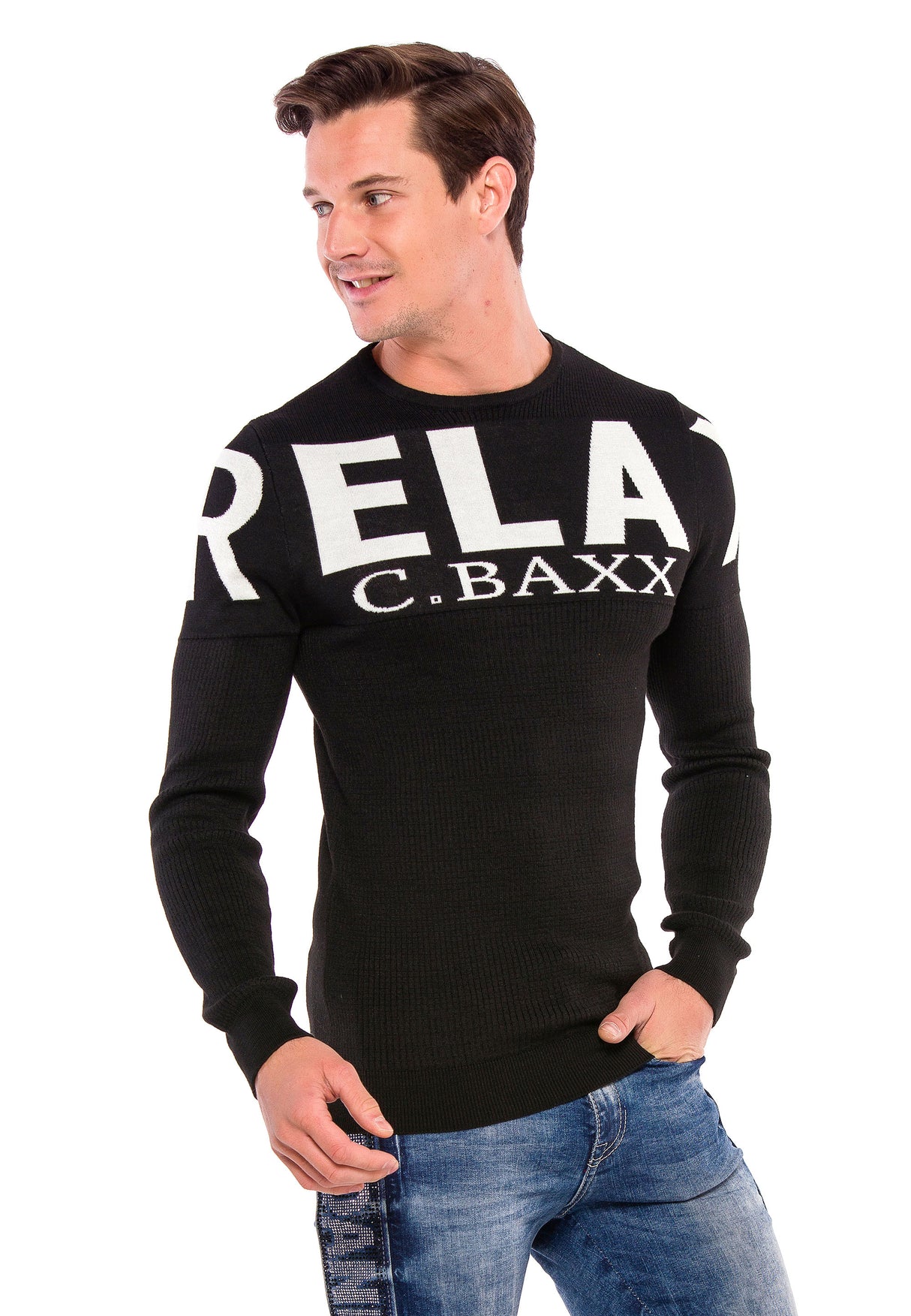 CP202 sweter męski z napisem