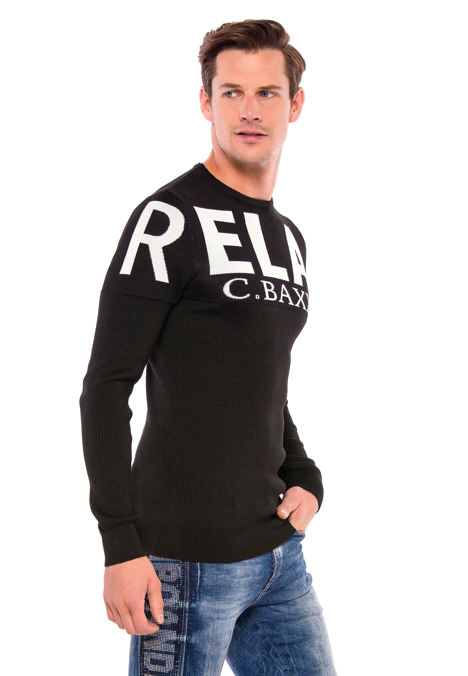 CP202 sweter męski z napisem