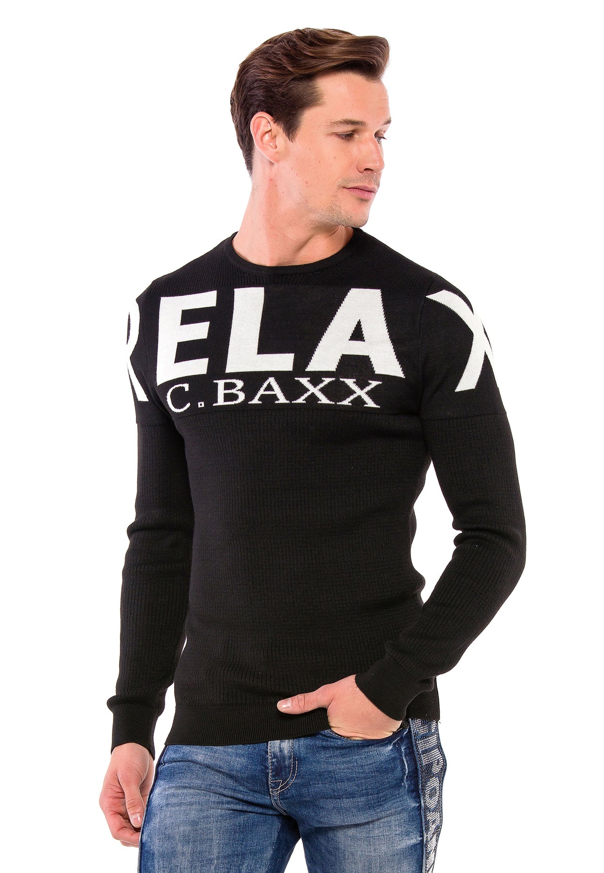 CP202 sweter męski z napisem