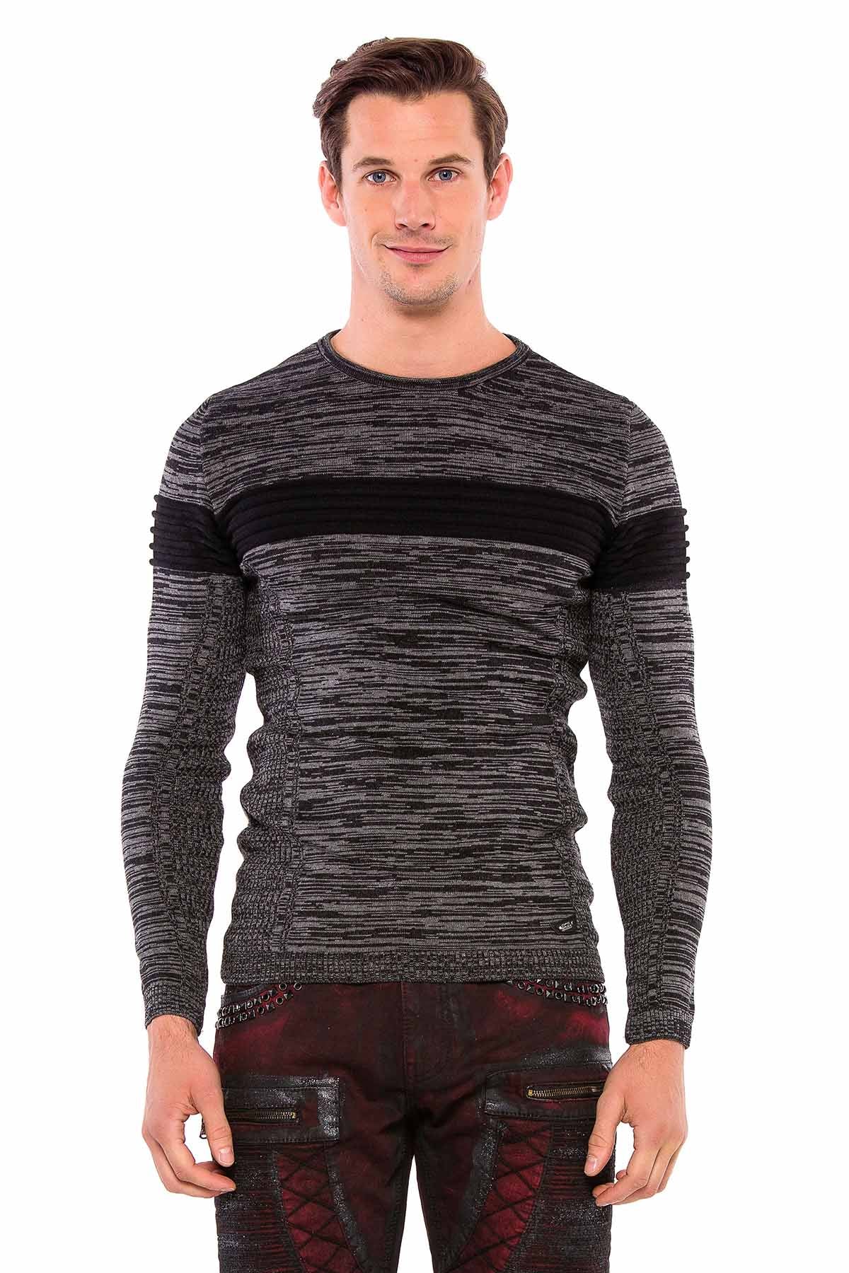 CP208 sweter męski w prążki