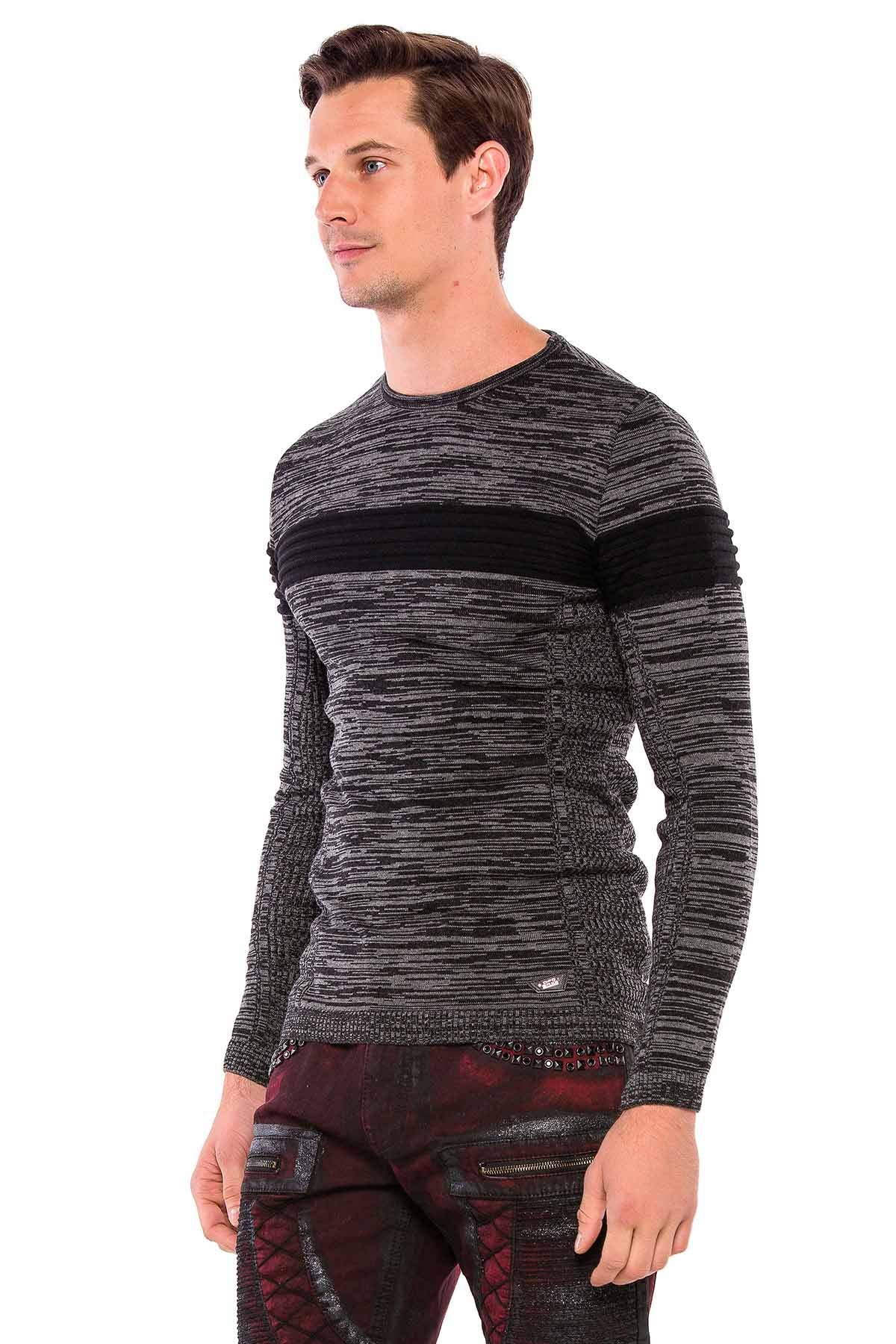 CP208 sweter męski w prążki