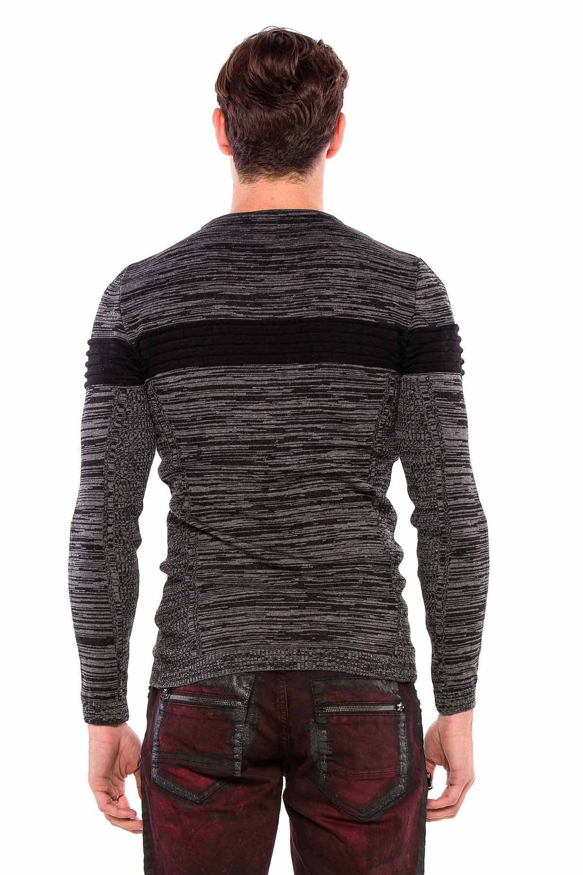 CP208 sweter męski w prążki