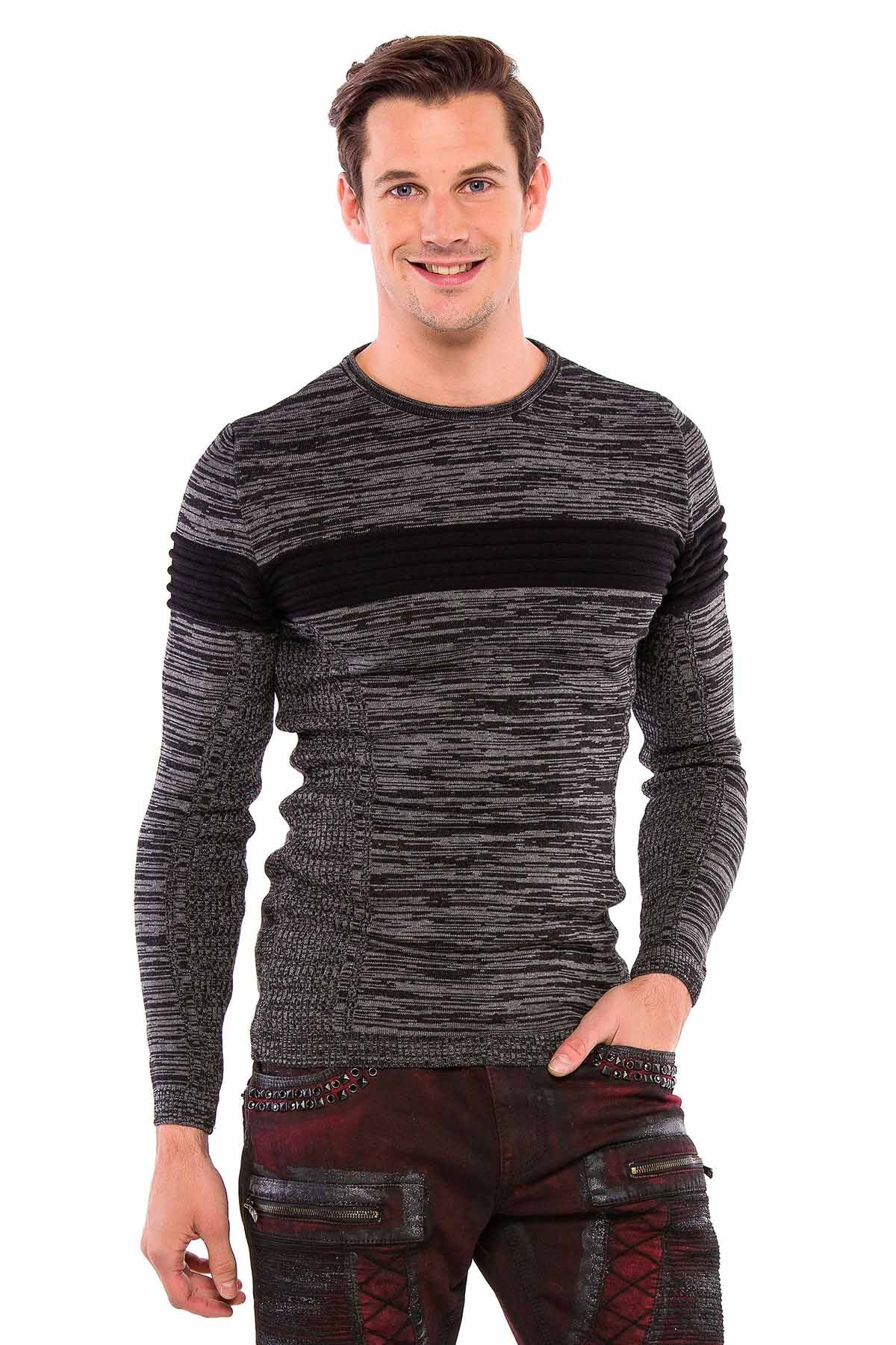 CP208 sweter męski w prążki