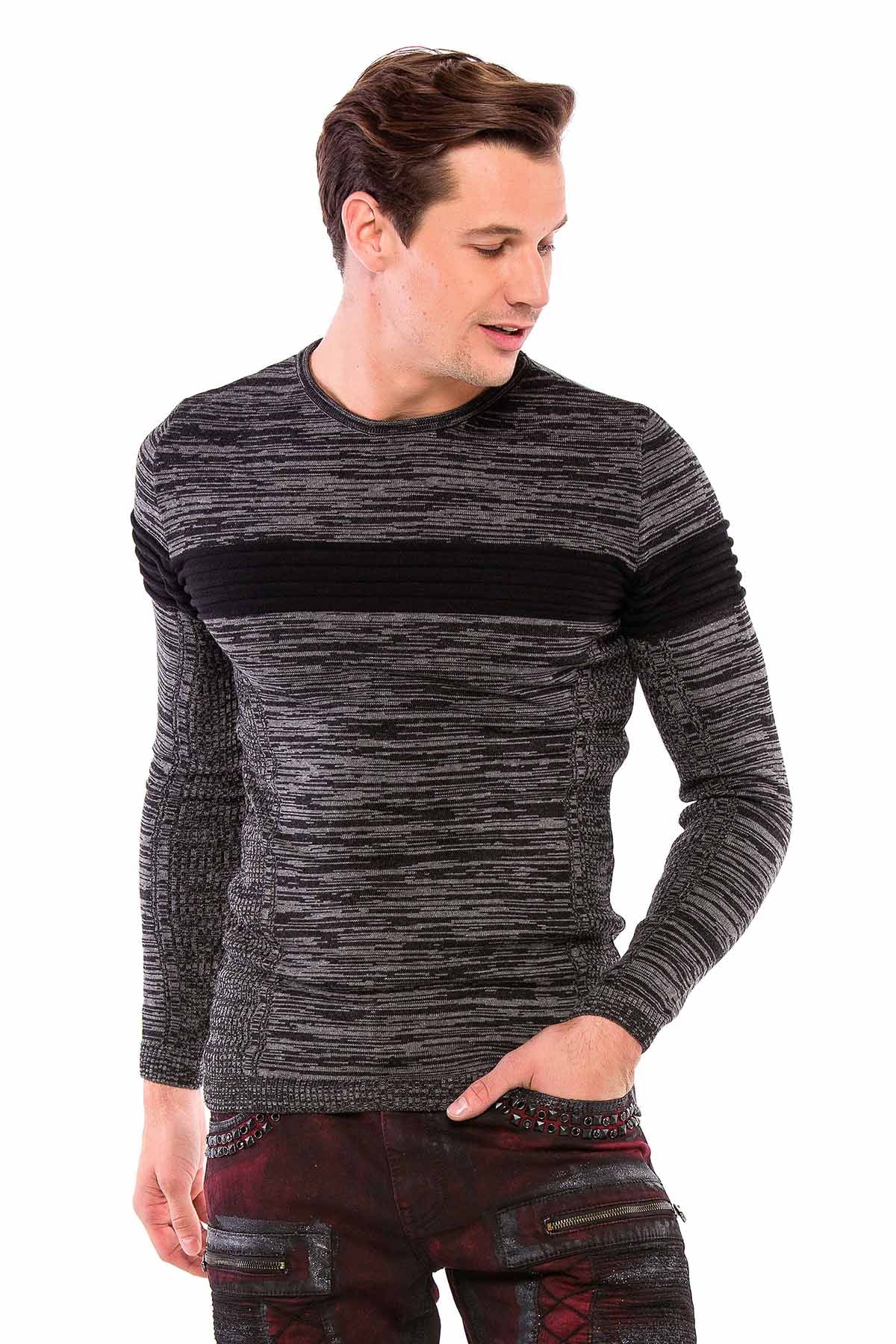 CP208 sweter męski w prążki