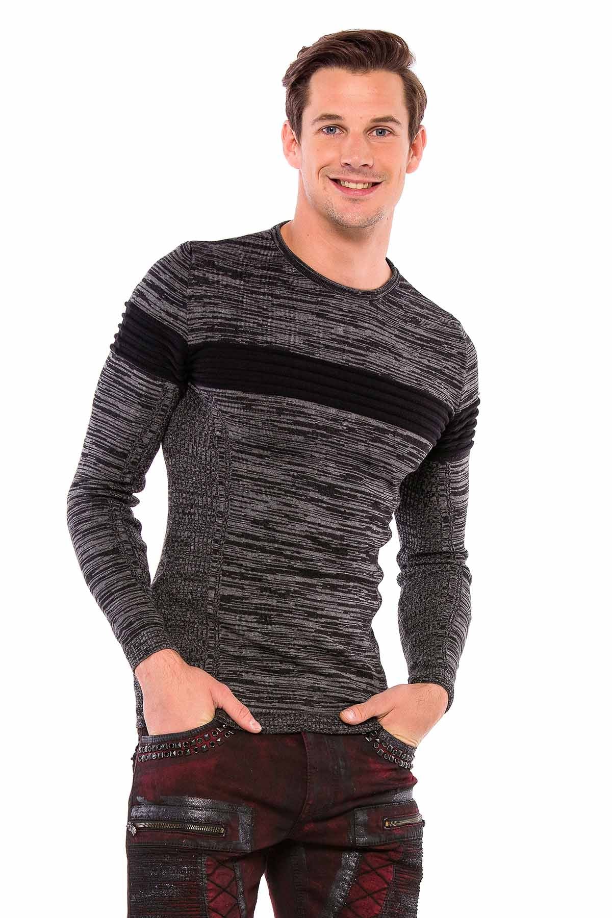 CP208 sweter męski w prążki