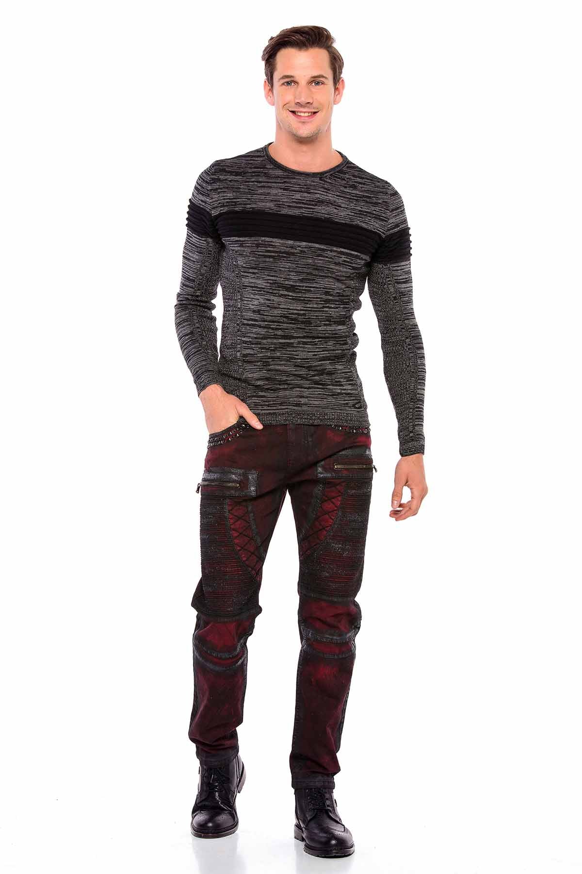 CP208 sweter męski w prążki