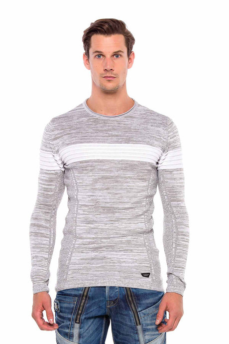 CP208 sweter męski w prążki