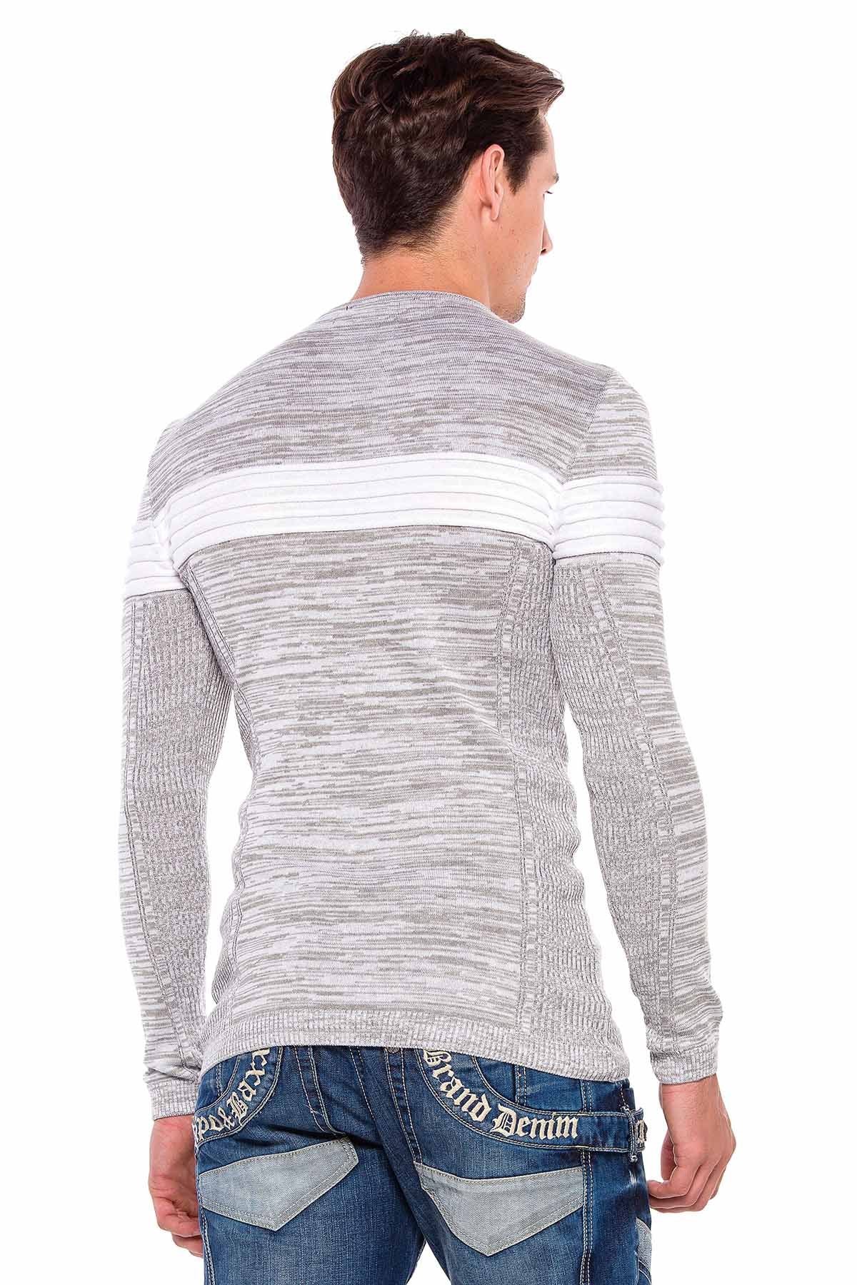 CP208 sweter męski w prążki