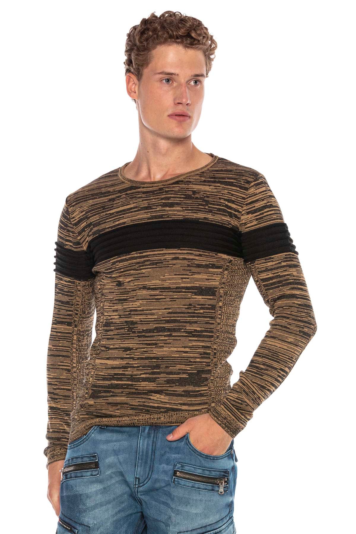 CP224 sweter męski w prążki