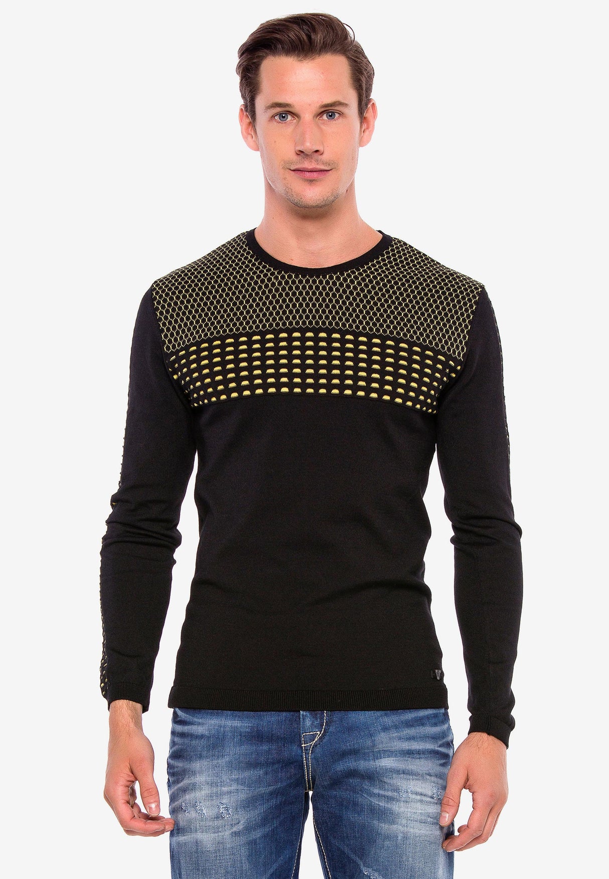CP197 sweter męski z wzorem