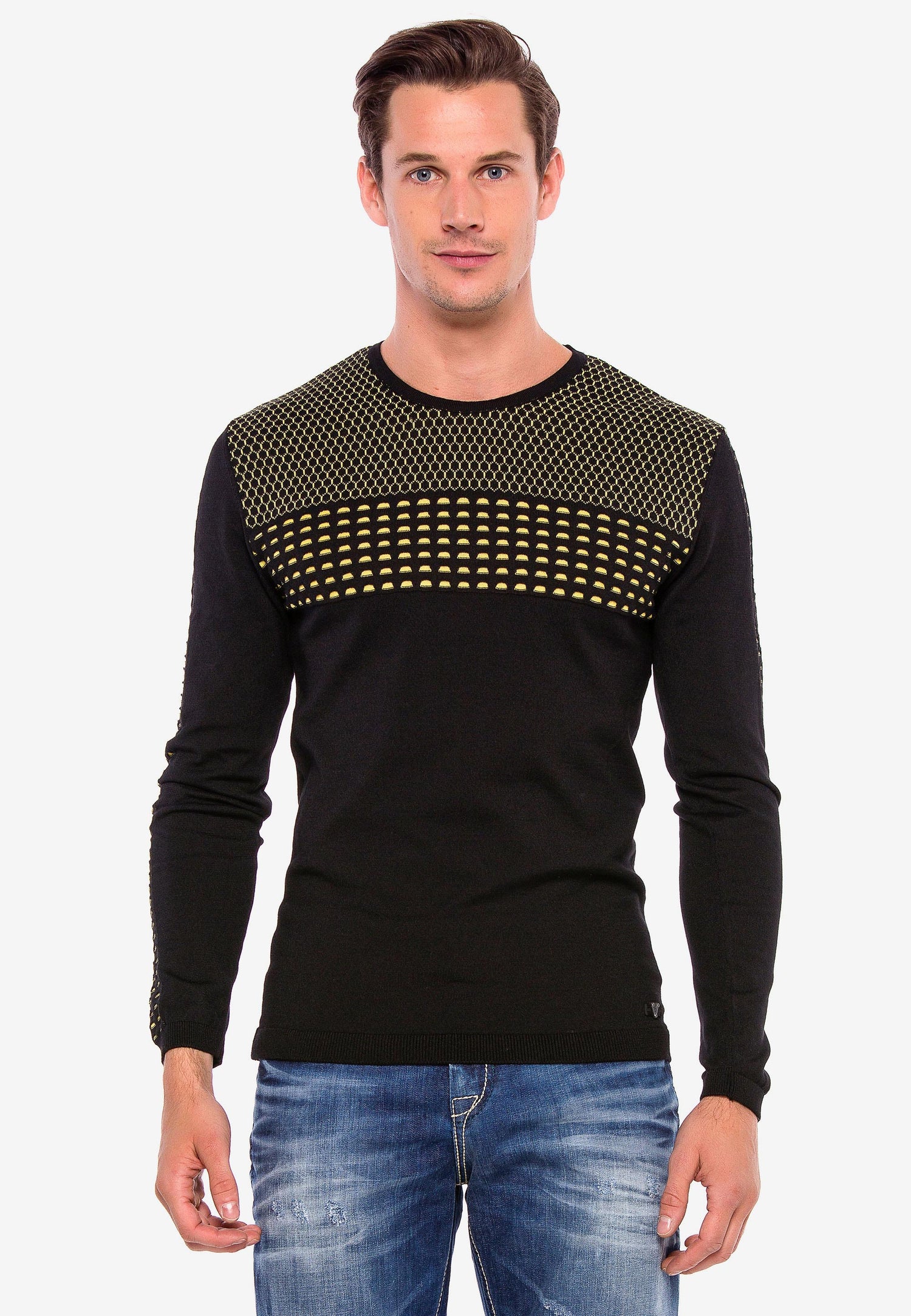 CP197 sweter męski z wzorem