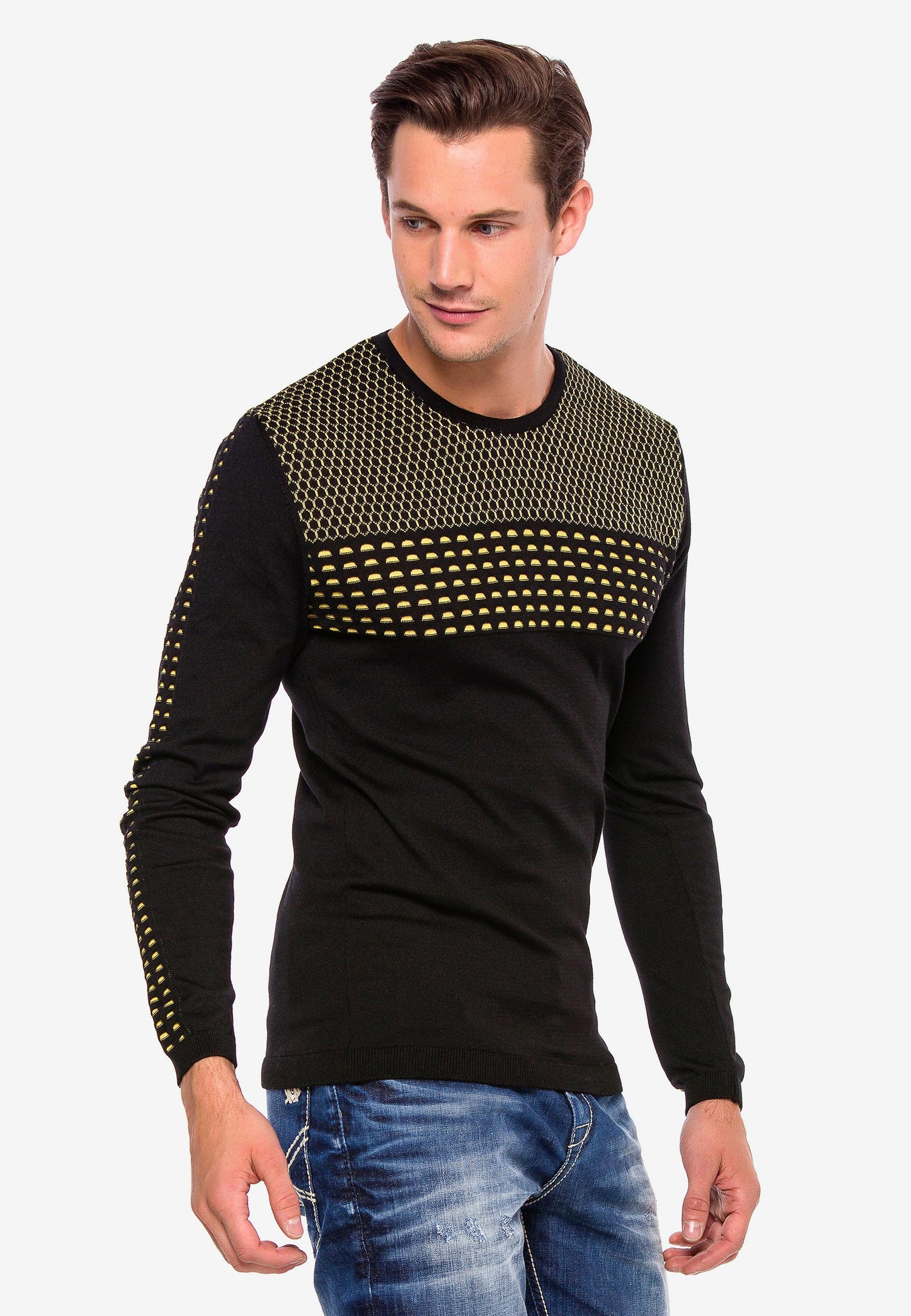 CP197 sweter męski z wzorem