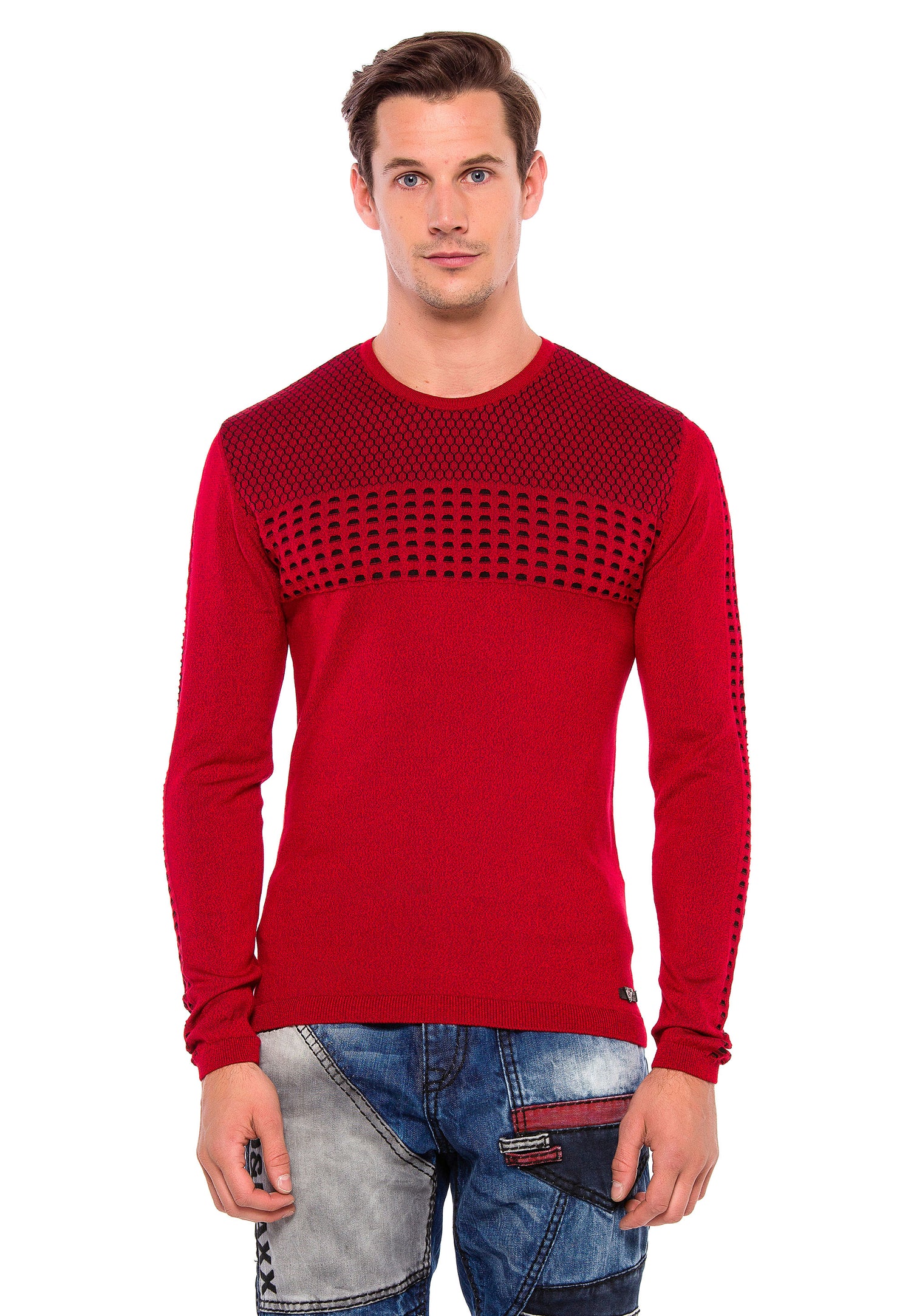 CP197 sweter męski z wzorem