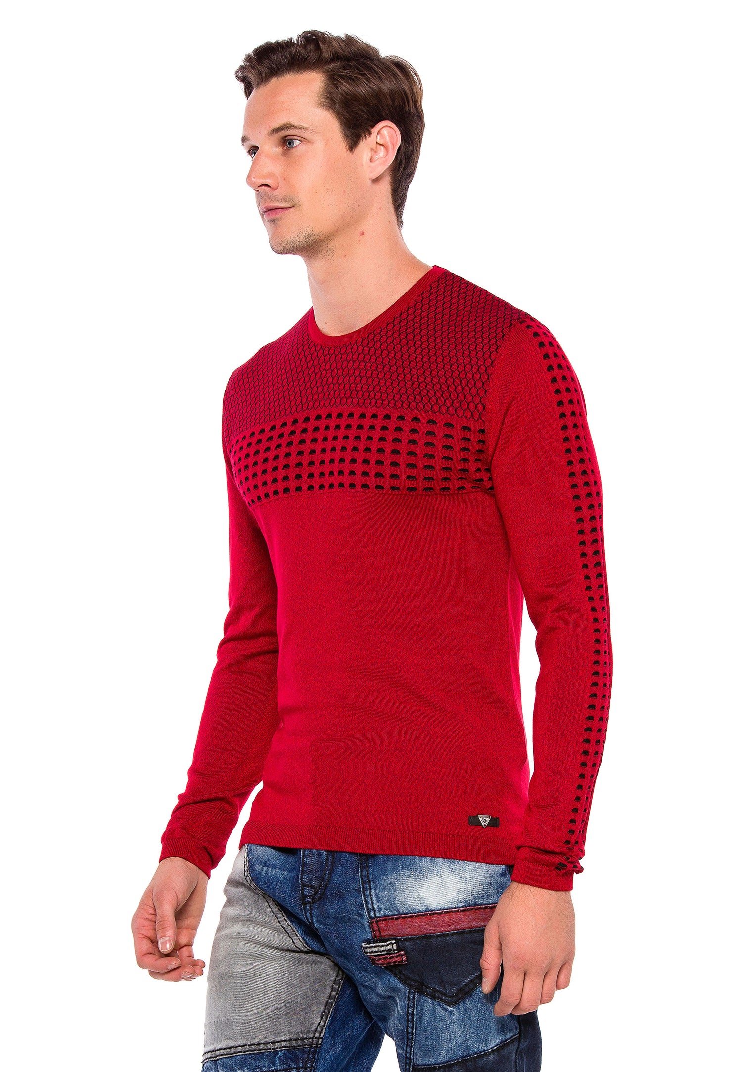 CP197 sweter męski z wzorem