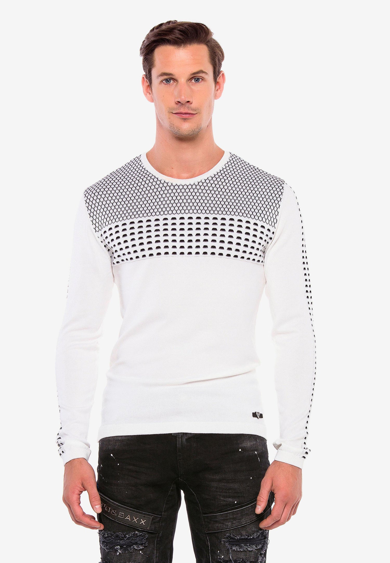 CP197 sweter męski z wzorem