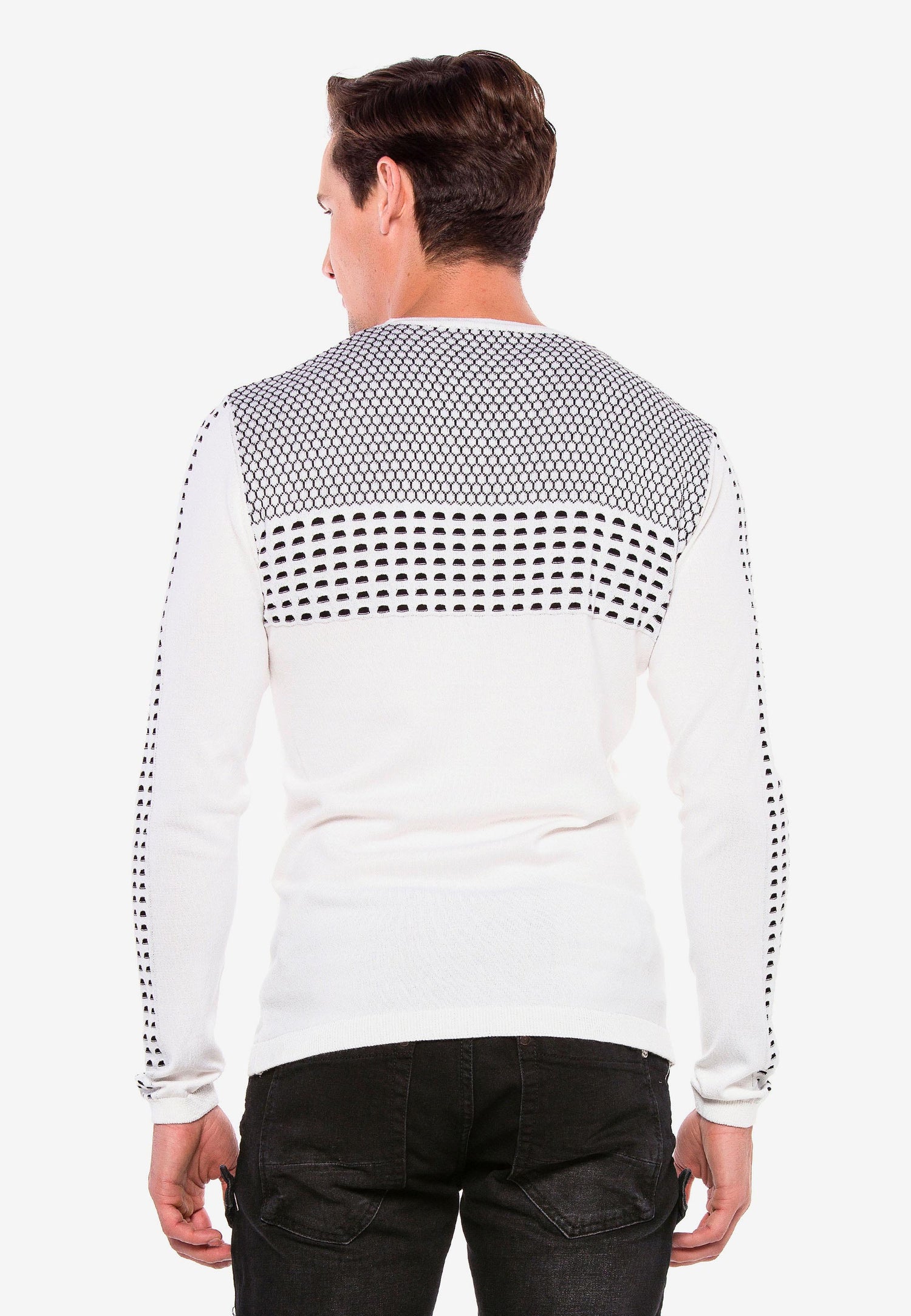 CP197 sweter męski z wzorem