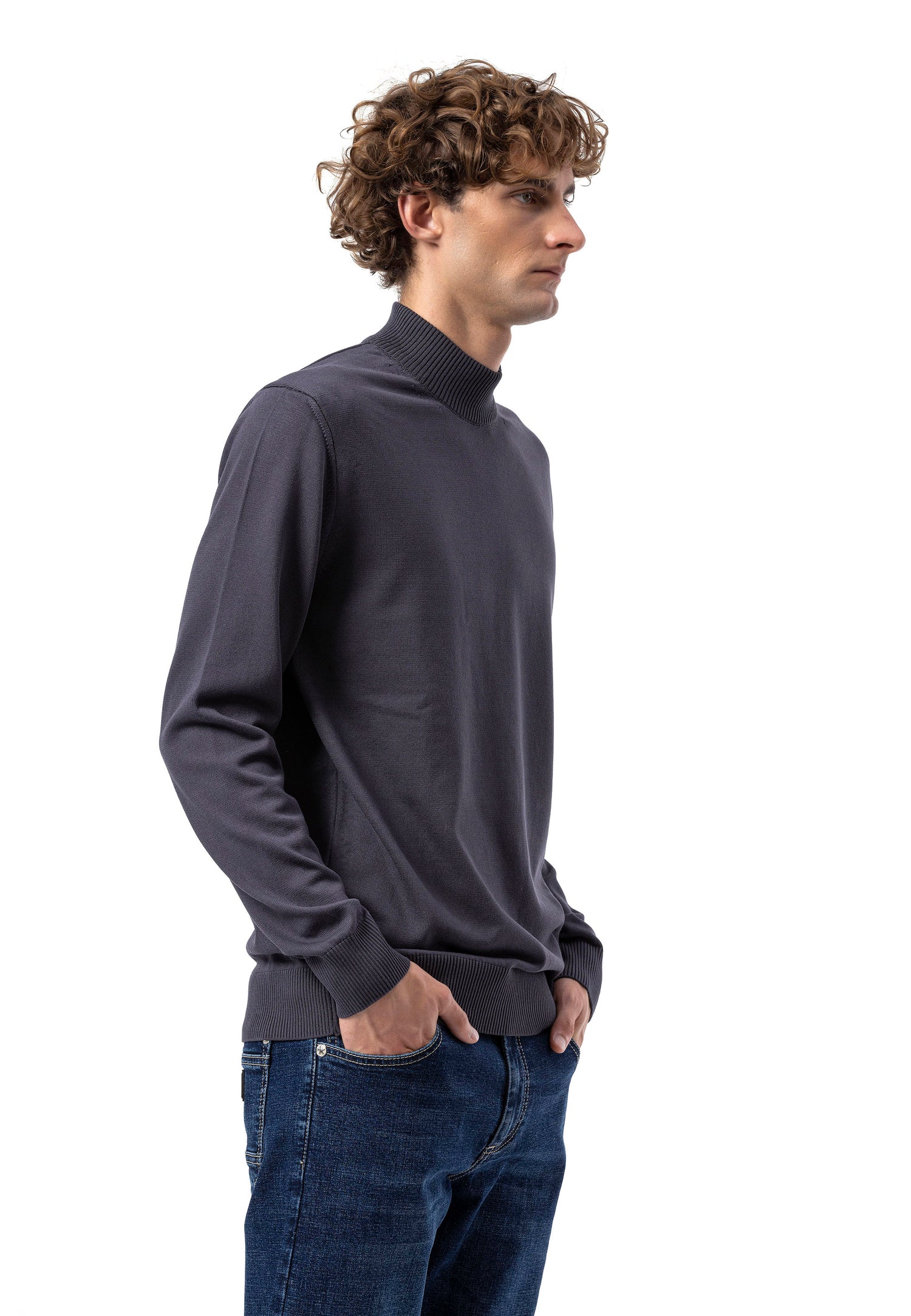 BP201 Pull homme avec col montant – Coupe régulière