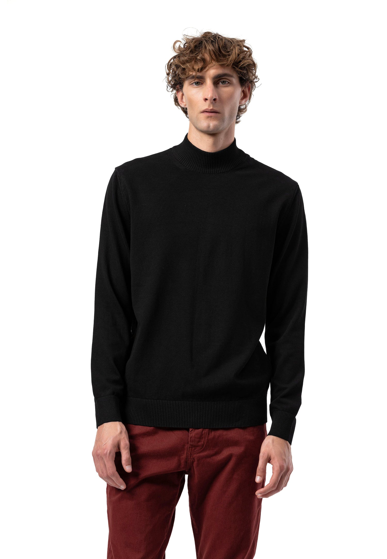 BP201 Pull homme avec col montant – Coupe régulière