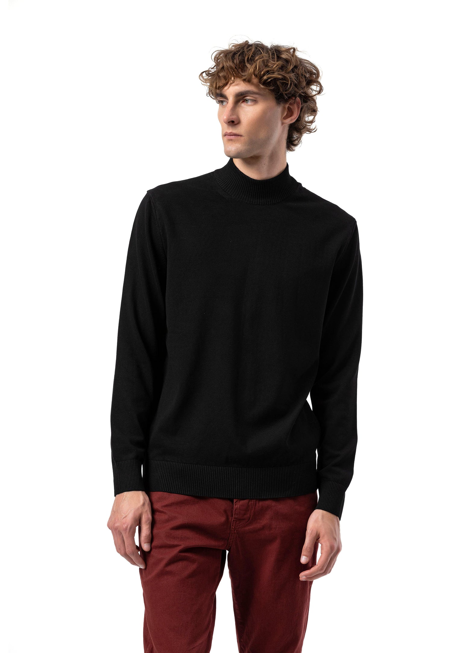 BP201 Pull homme avec col montant – Coupe régulière