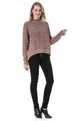 WP237 Damen Pullover Strickpullover in meliertem Design