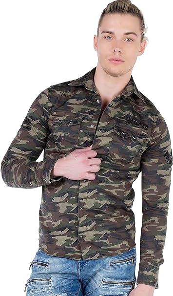 CH130 Herren Langarmhemd mit Markenaufnäher