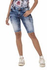 WK179 Damen Capri Shorts mit trendigen Cargotaschen