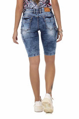 WK179 Damen Capri Shorts mit trendigen Cargotaschen