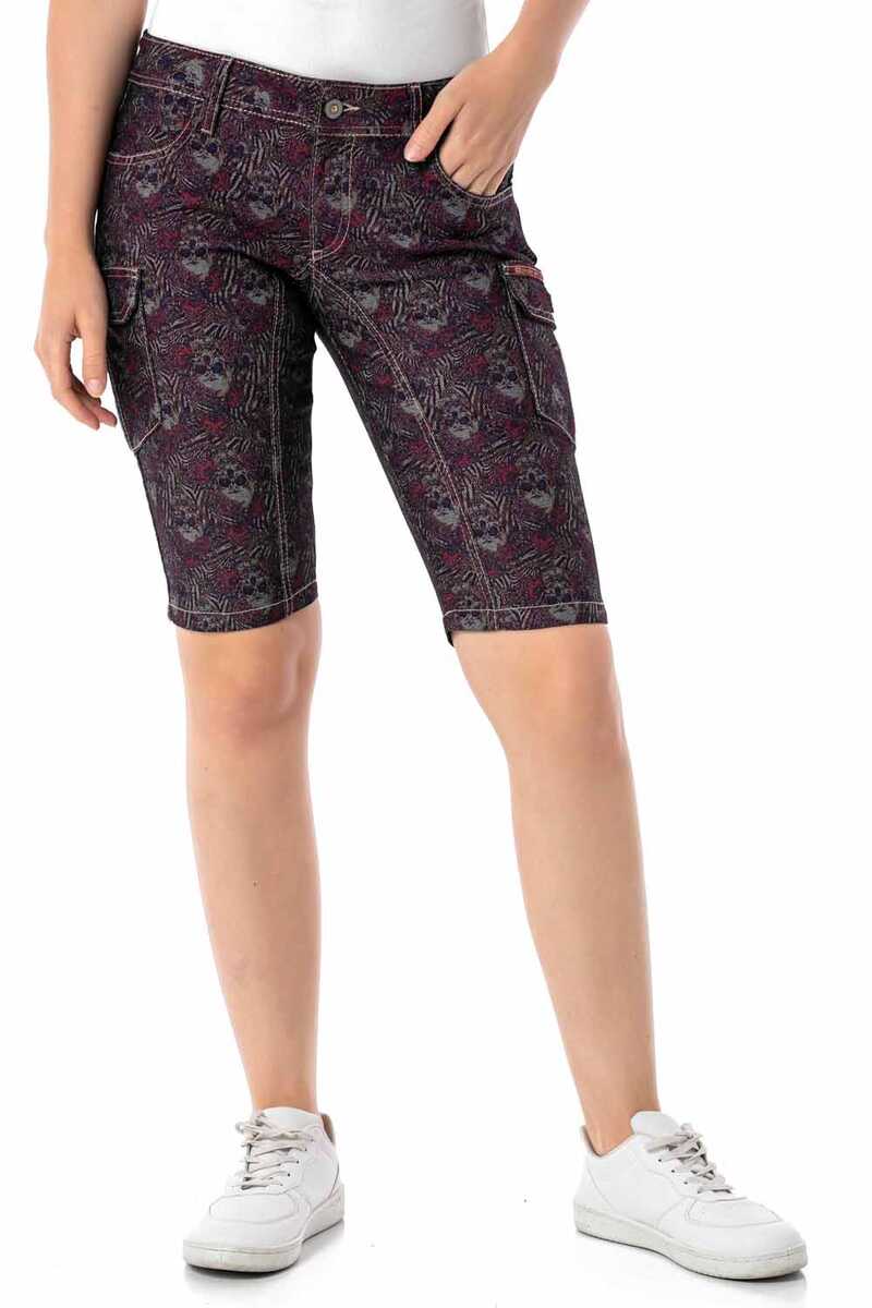 WK180 Damen Capri Shorts mit trendigem Allover-Muster