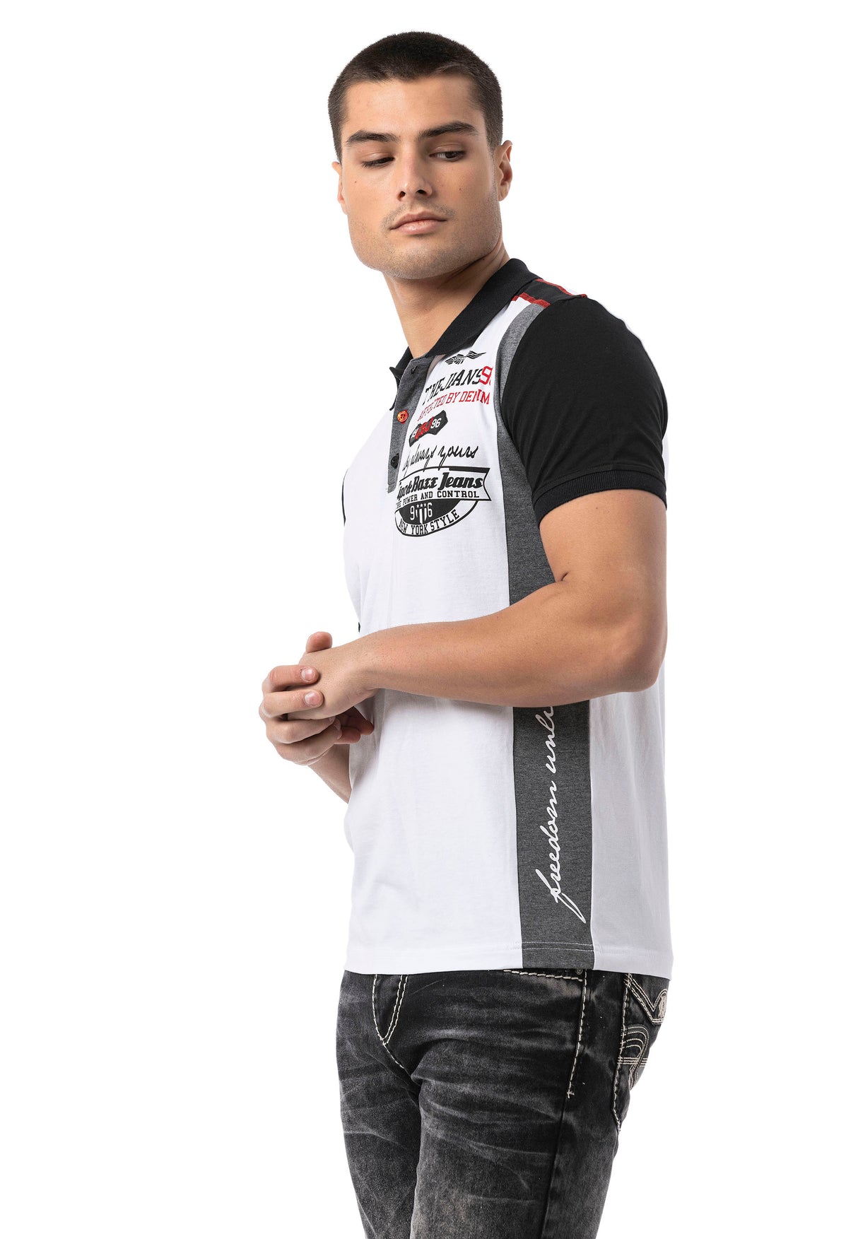 CT799 Polo estampada para hombre