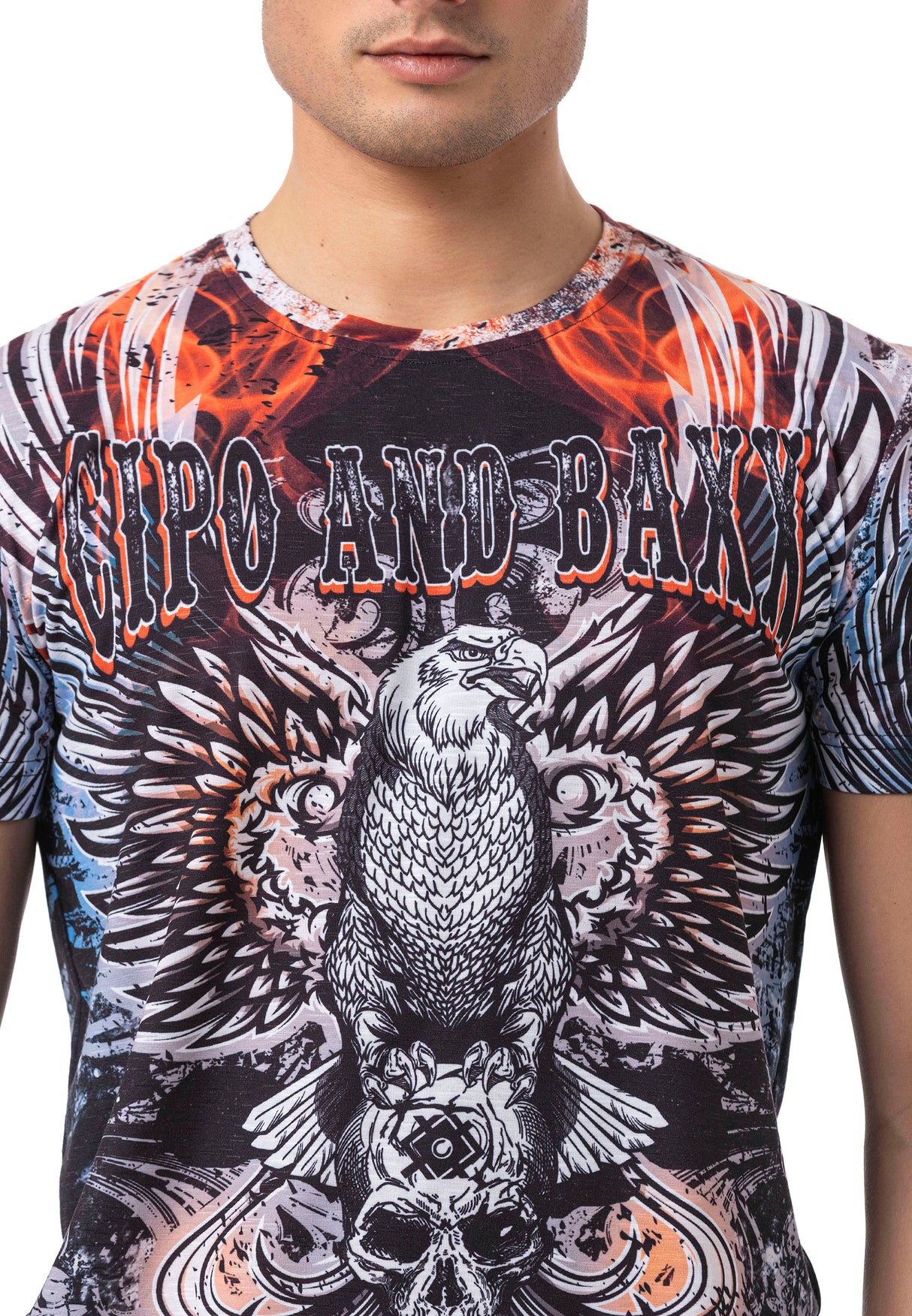 CT818 T-Shirt Nera Stampata per Uomo