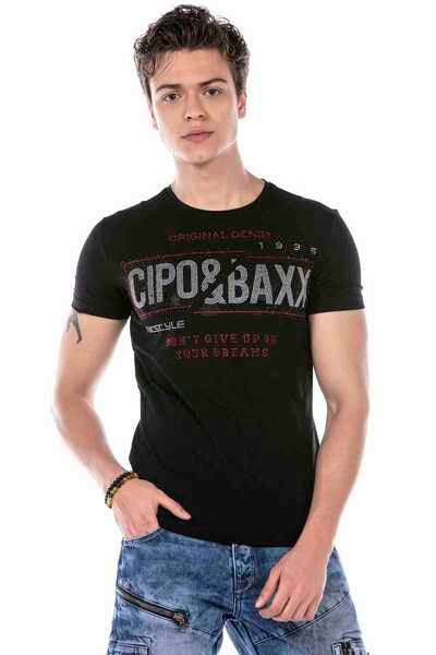 CT656 Herren T-Shirt mit stylischem Markenprint