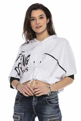 WT313 Damen Kapuzen-T-Shirt mit extravagantem Druck