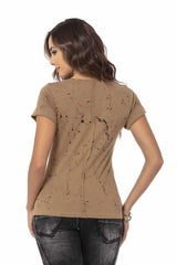 WT319 Damen T-Shirt mit trendigen Glitzersteinchen